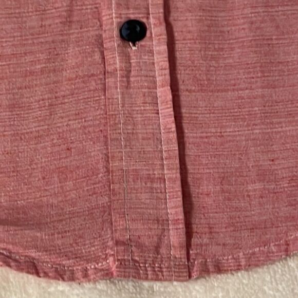 Size 6/7 Wonder Nation pink & blue short sleeve 100% cotton button down shirt - Picture 7 of 16